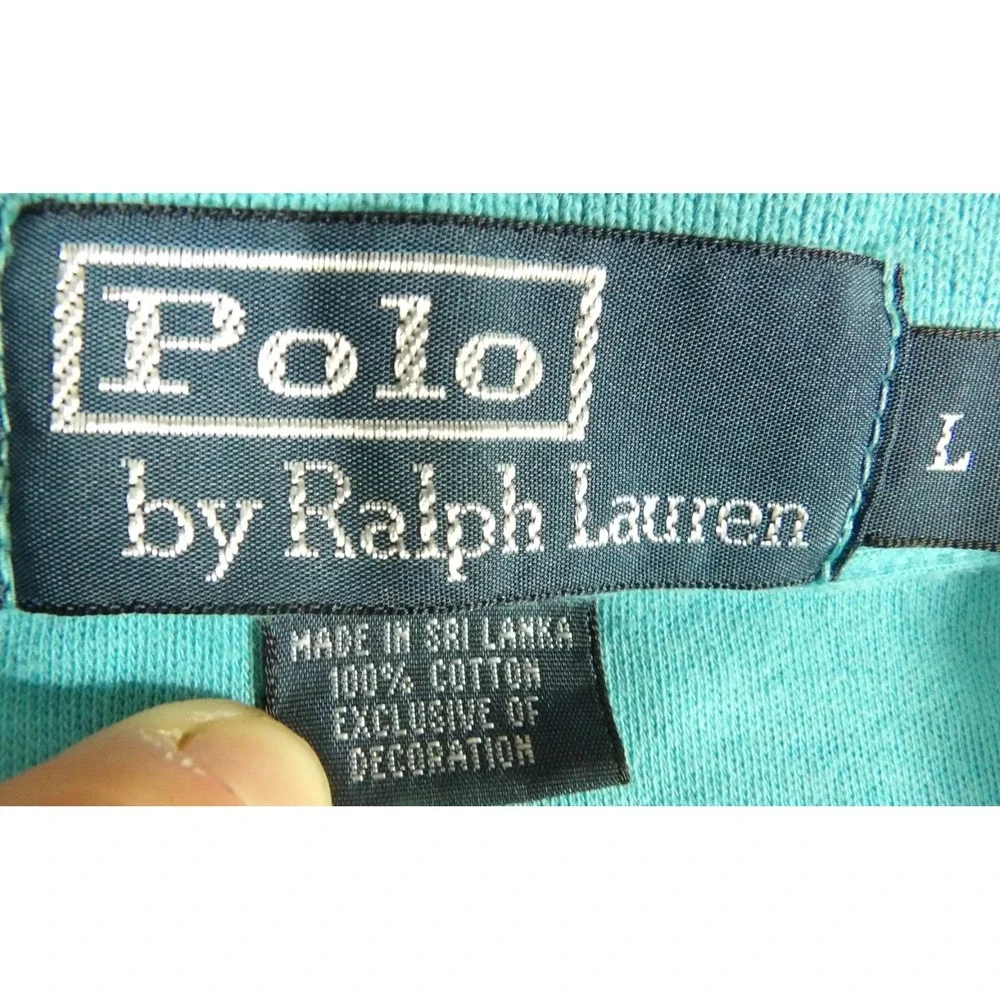 Polo Ralph Lauren Polo Shirt Men L Turquoise Blue Classic Fit Cotton Pony Golf